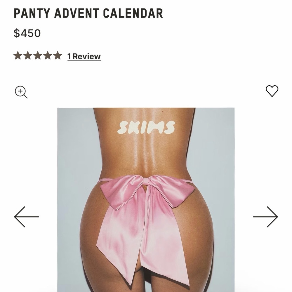 SKIMS Satin Pink Bow Panty